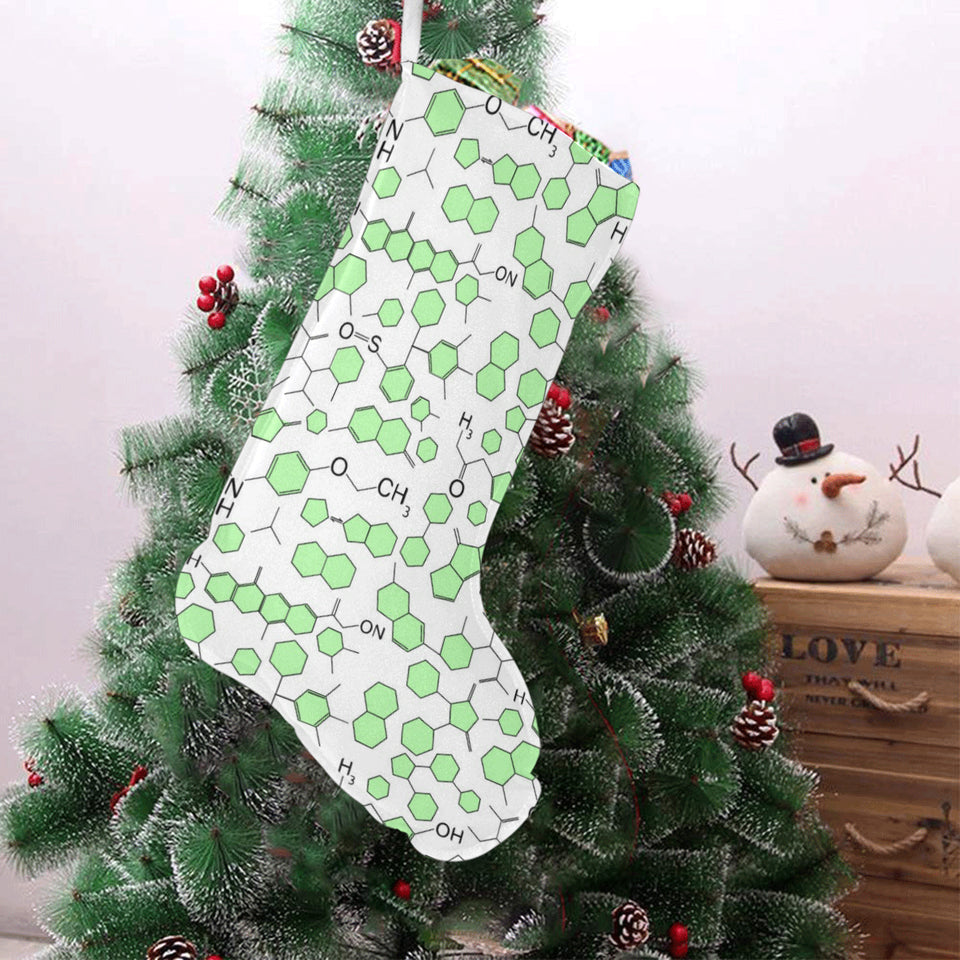 Chemistry Periodic Table Pattern Print Design 03 Christmas Stocking