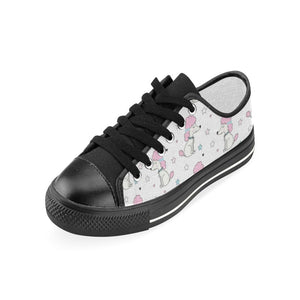 Cute poodle dog star pattern Kids' Boys' Girls' Low Top Canvas Shoes Black
