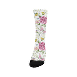 Hand drawn butterfly rose Crew Socks