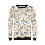 Cute beagle dog pattern background Women's Crew Neck Sweatshirt