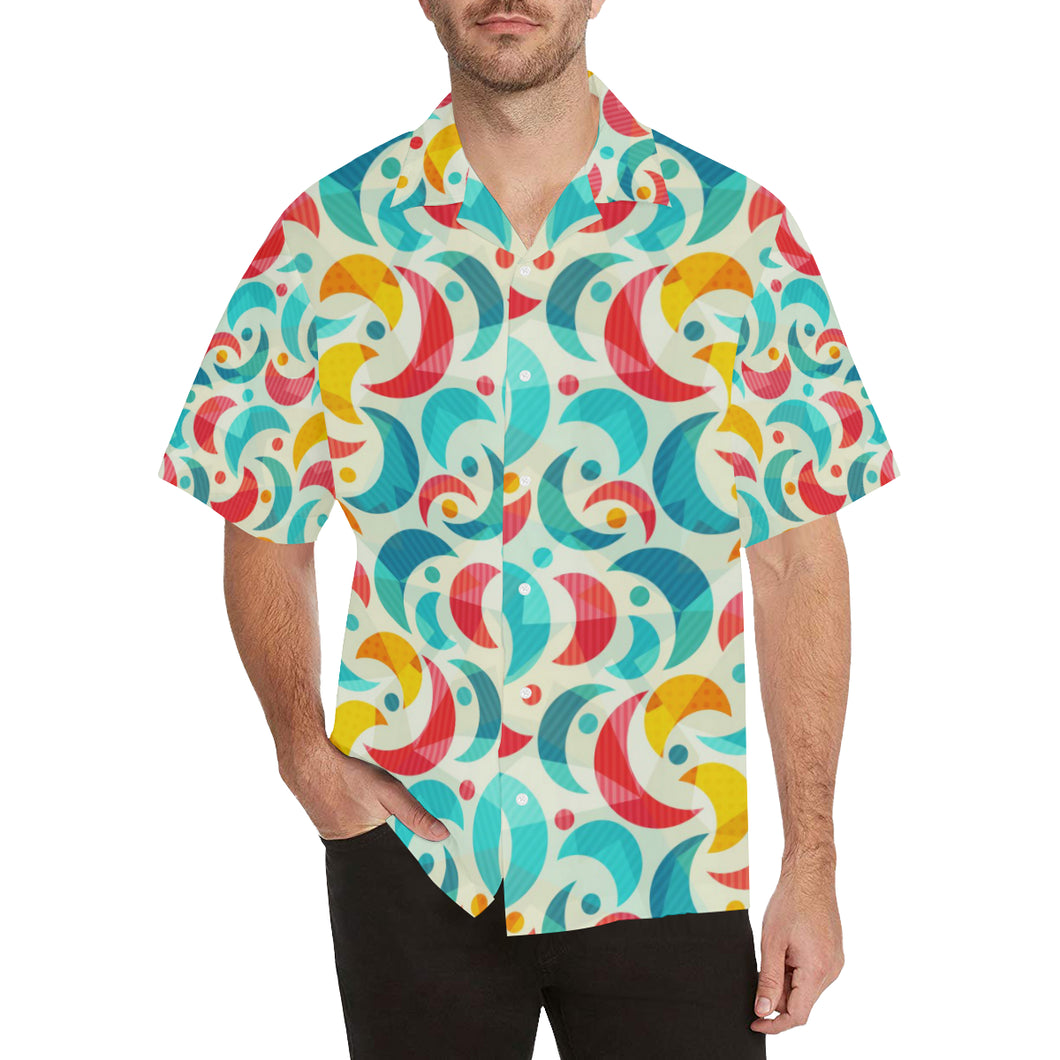 Colorful moon pattern Men's All Over Print Hawaiian Shirt