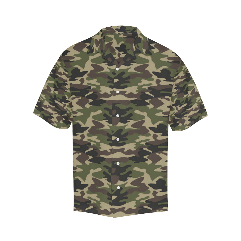 Dark Green camouflage pattern Men's All Over Print Hawaiian Shirt