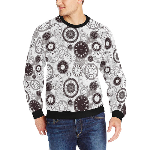 Classic vintage clock pattern Men's Crew Neck Sweatshirt