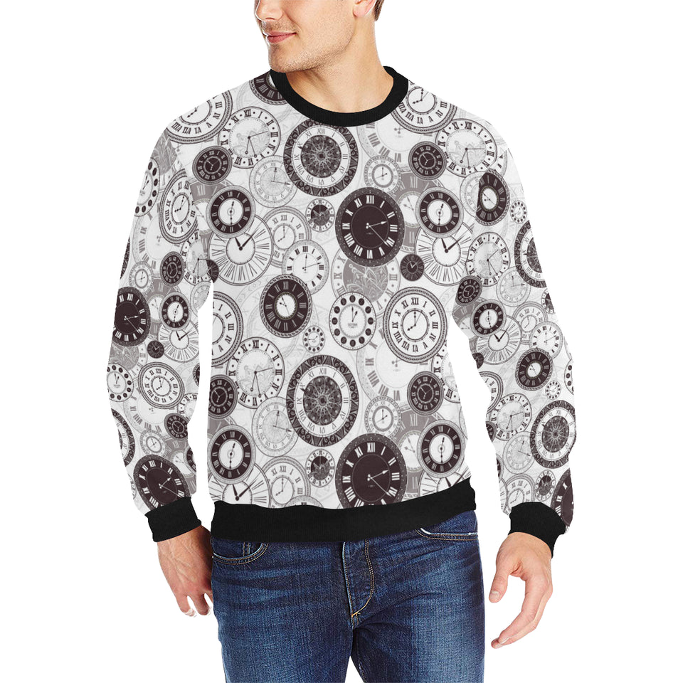 Classic vintage clock pattern Men's Crew Neck Sweatshirt