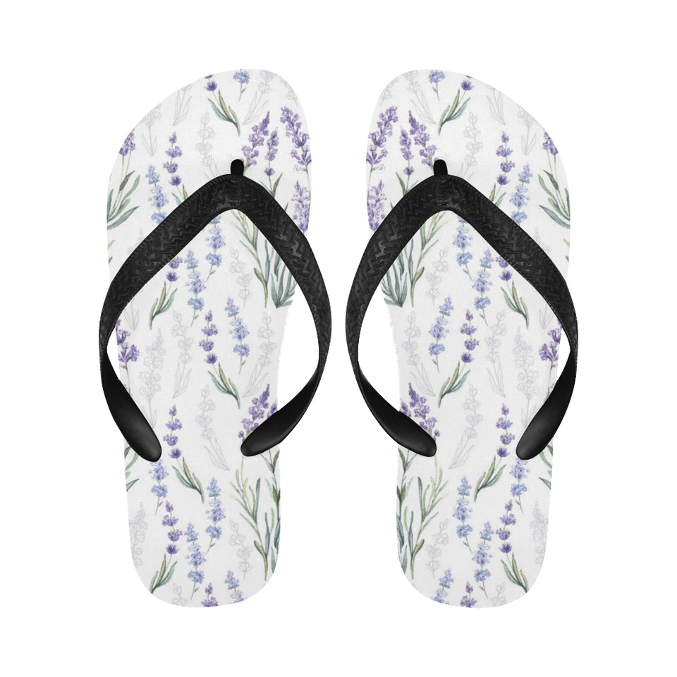 Hand painting Watercolor Lavender Unisex Flip Flops