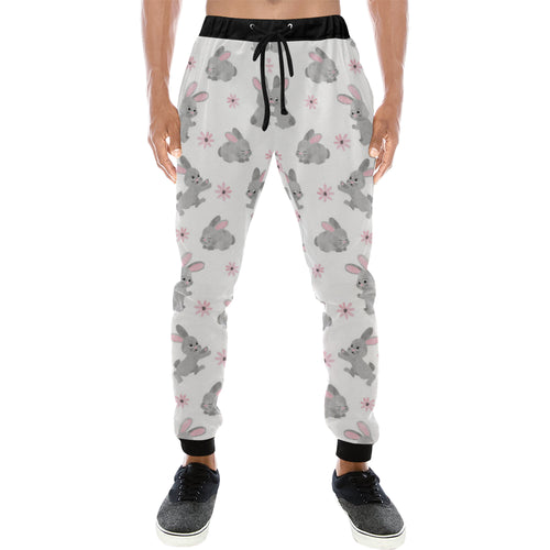 Watercolor cute rabbit pattern Unisex Casual Sweatpants