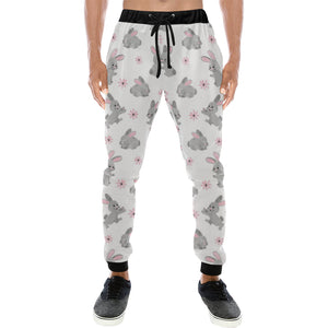 Watercolor cute rabbit pattern Unisex Casual Sweatpants