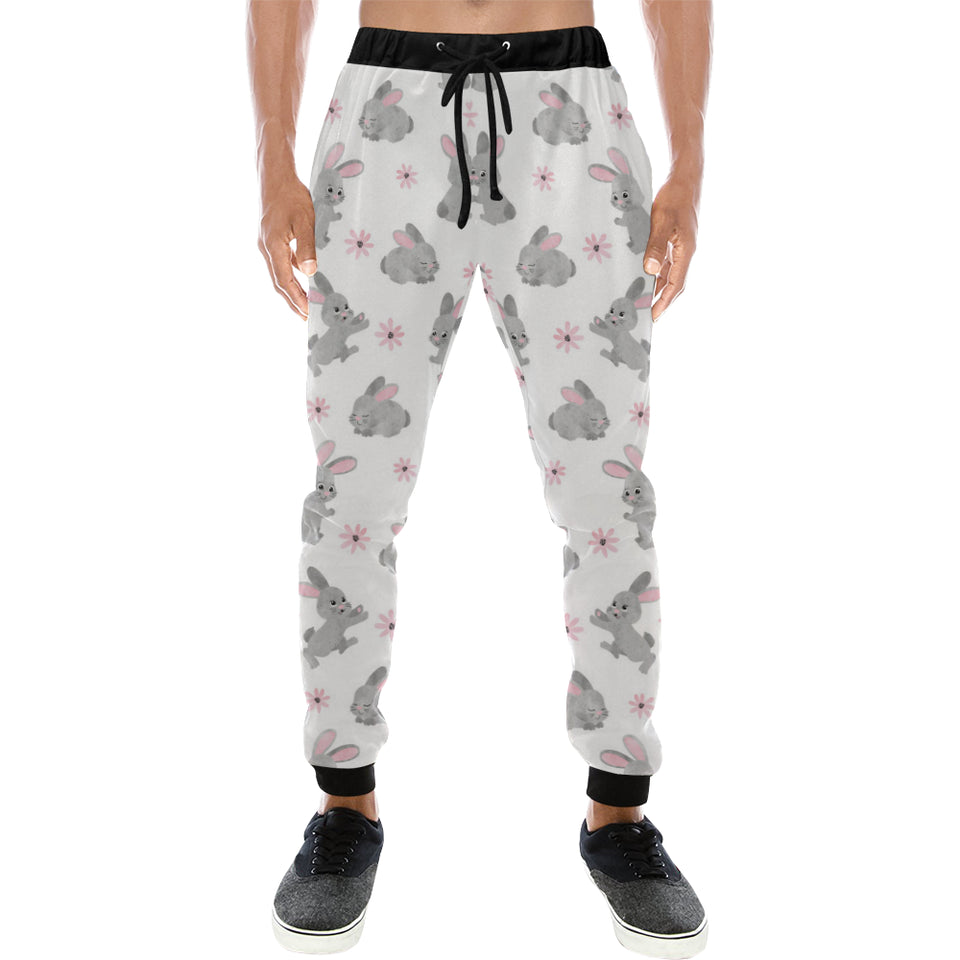 Watercolor cute rabbit pattern Unisex Casual Sweatpants
