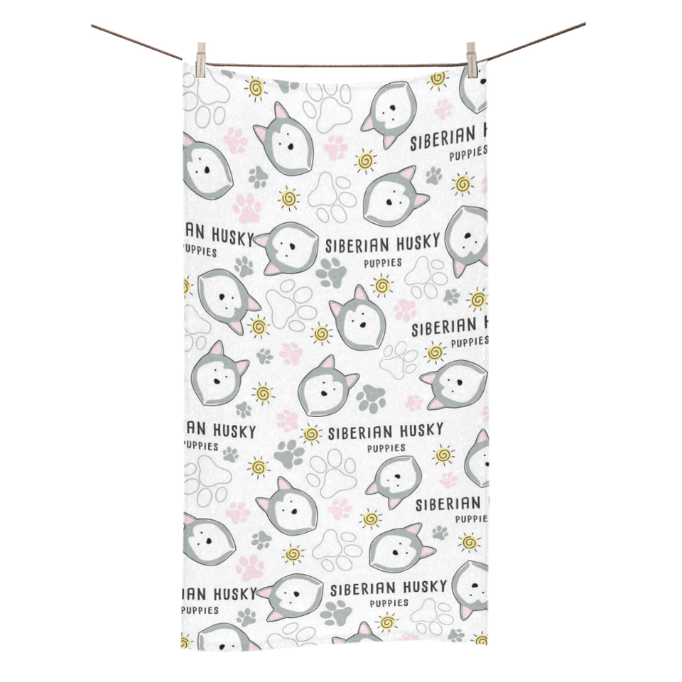 Siberian Husky design pattern Bath Towel