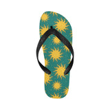 Sun green background Unisex Flip Flops