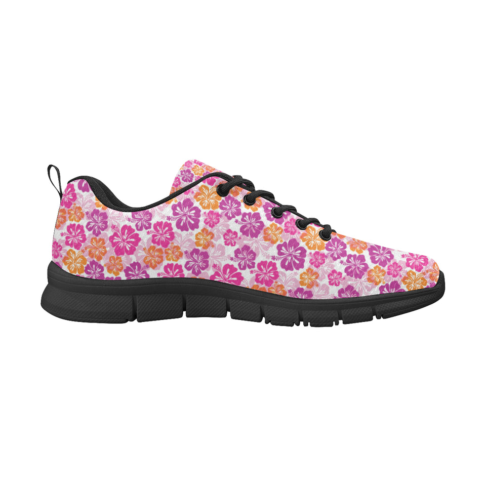 Hibiscus Pattern Print Design 01 Men's Breathable Sneakers ( Model 055)