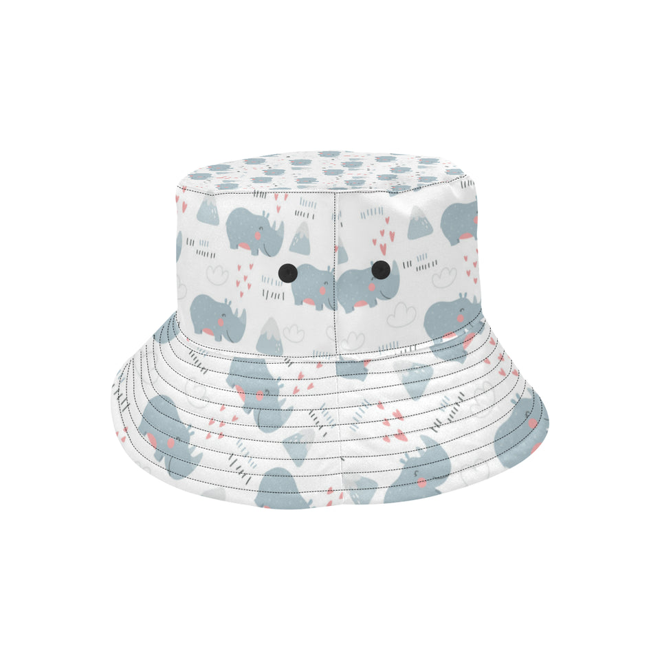 cute rhino heart pattern Unisex Bucket Hat