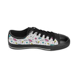 Candy design pattern Men's Low Top Canvas Shoes Black
