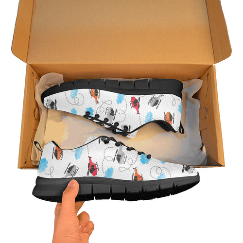 Watercolor helicopter cloud pattern Women's Sneaker Shoes