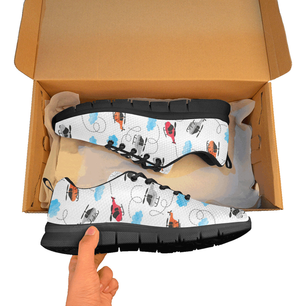 Watercolor helicopter cloud pattern Women's Sneaker Shoes