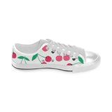 cherry pattern white background Men's Low Top Shoes White
