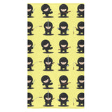 Cute ninja yellow background Bath Towel