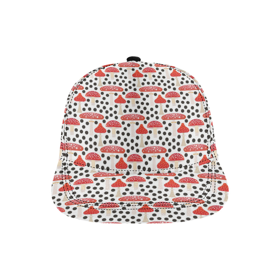 Red mushroom dot pattern All Over Print Snapback Cap