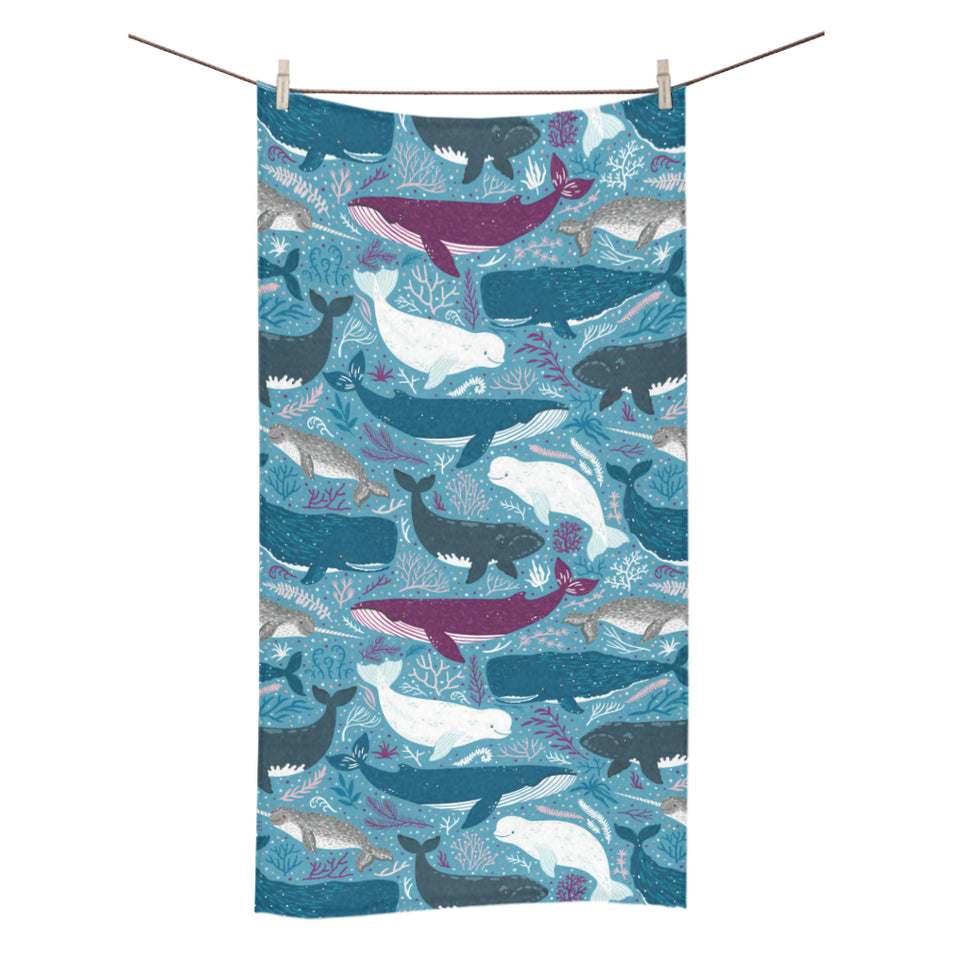 Whale design pattern Bath Towel