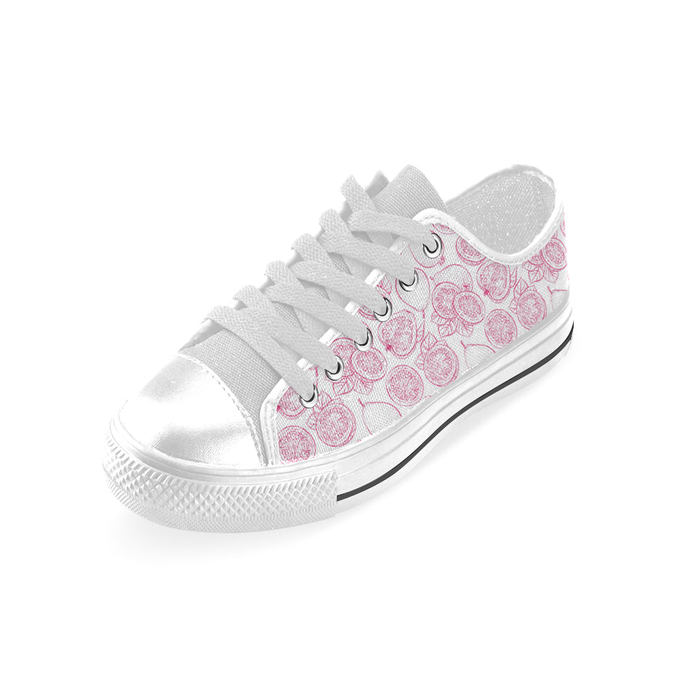 Sketch guava pattern Men's Low Top Shoes White