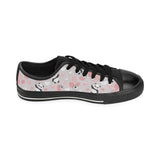 Cute panda ballon heart pattern Men's Low Top Canvas Shoes Black