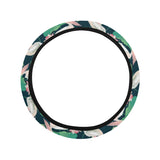 Pelican Pattern Print Design 03 Car Steering Wheel Cover