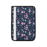 Pink sakura cherry blossom blue background Car Seat Belt Cover