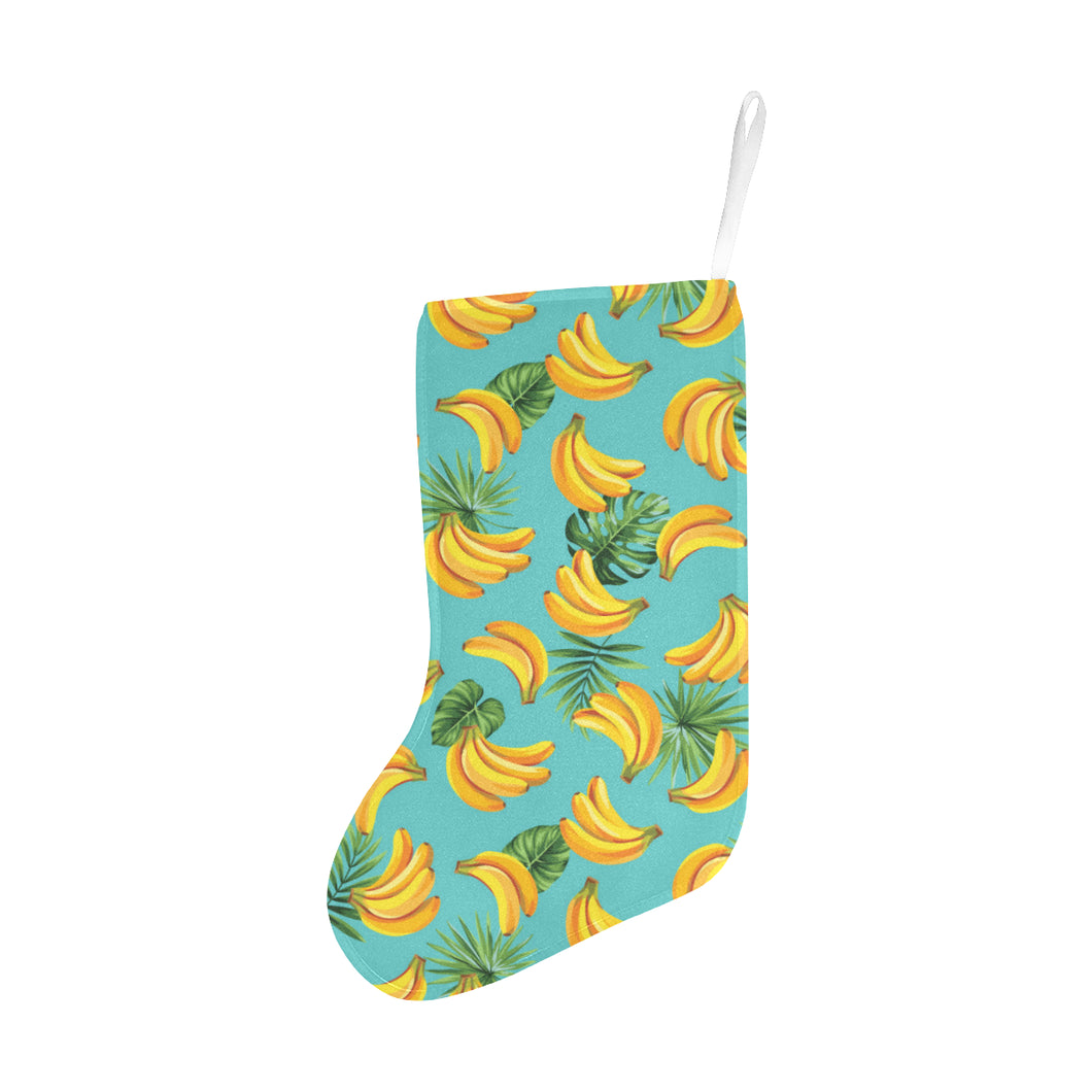 Banana Palm Leaves pattern background Christmas Stocking
