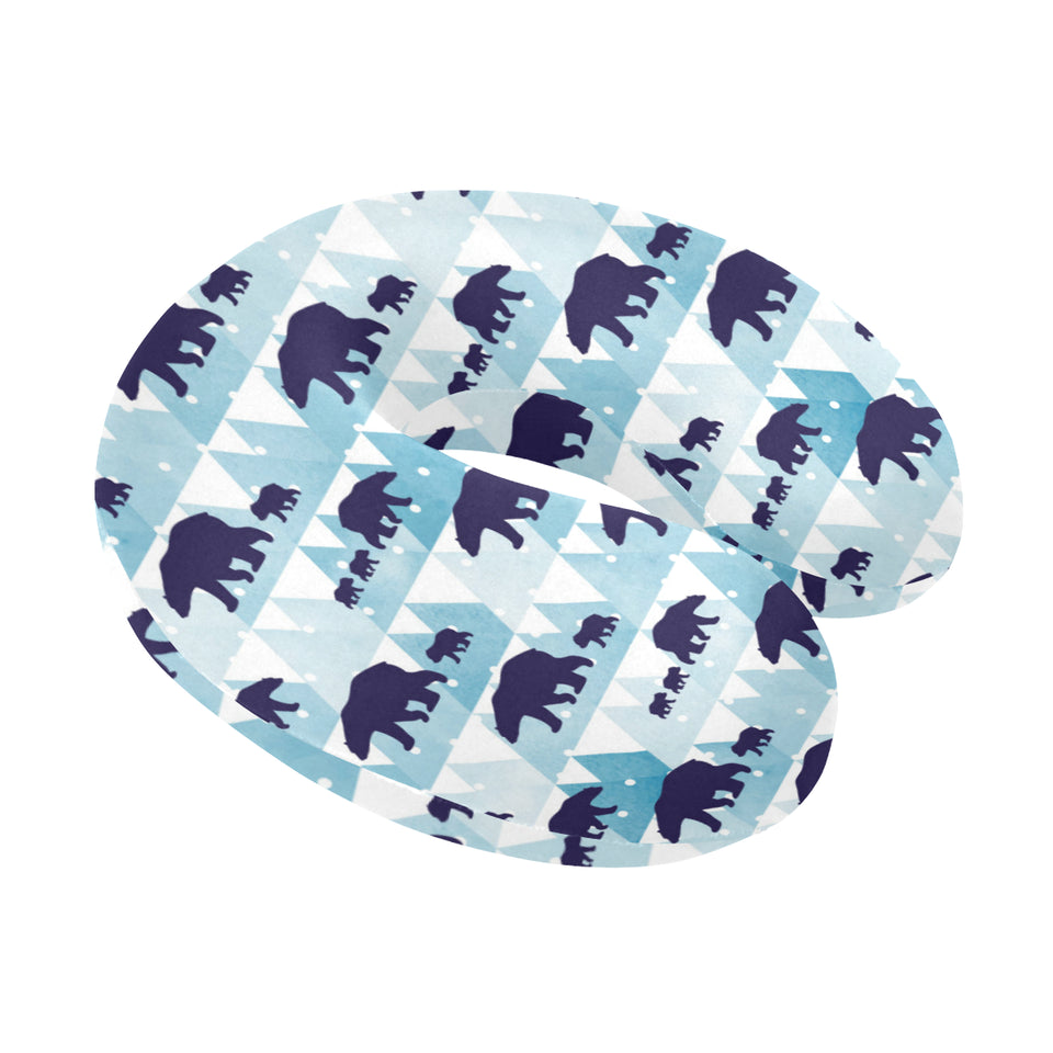 polar bear winter snow pattern U-Shaped Travel Neck Pillow