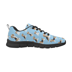 Beagle dog blue background pattern Men's Sneaker Shoes