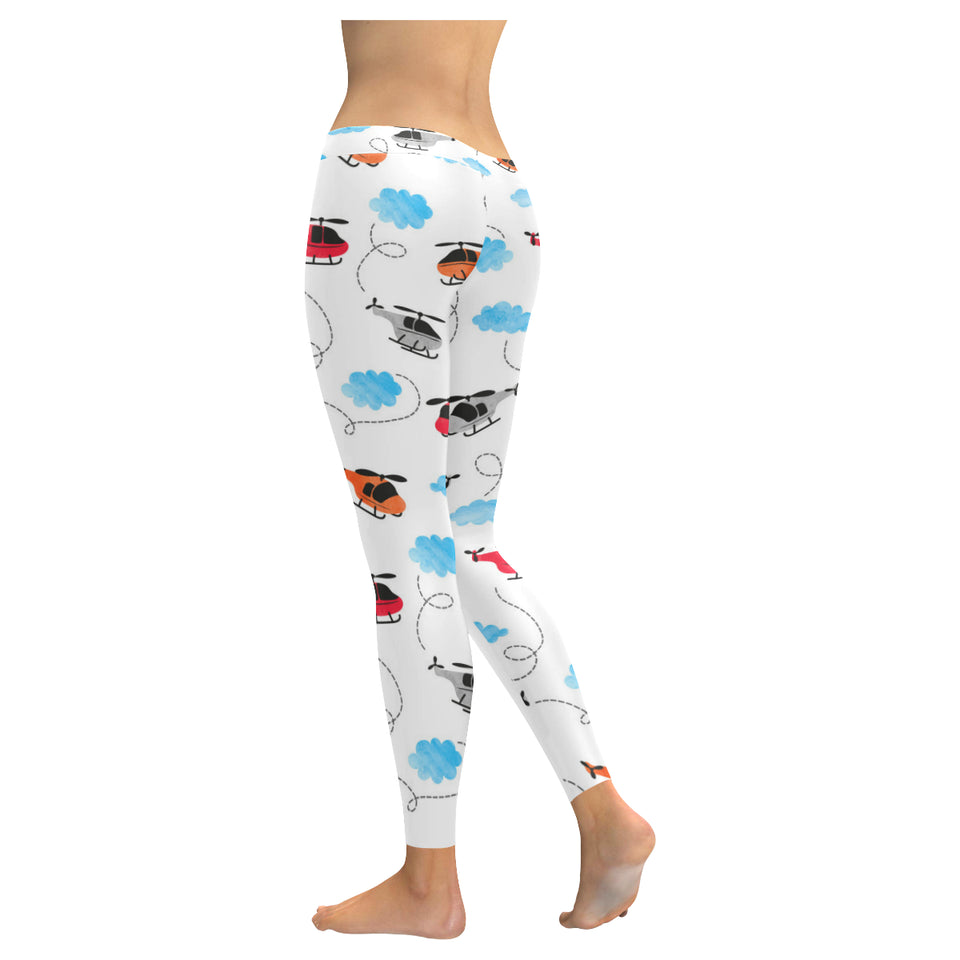 Watercolor helicopter cloud pattern Women's Legging Fulfilled In US