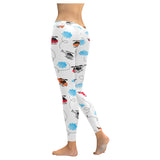 Watercolor helicopter cloud pattern Women's Legging Fulfilled In US
