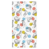 Siberian husky and colorful circle pattern Bath Towel