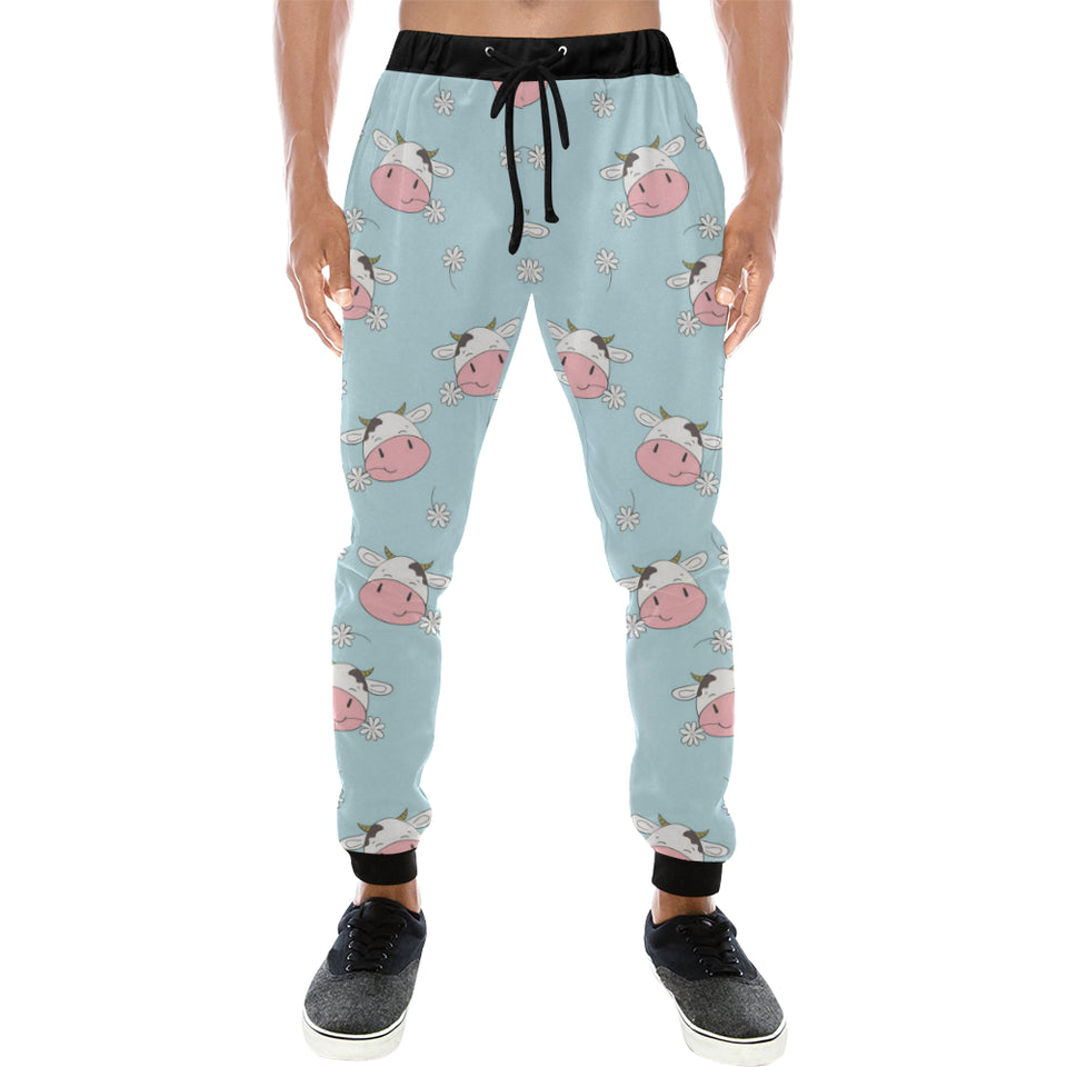 Cute cow flower pattern Unisex Casual Sweatpants