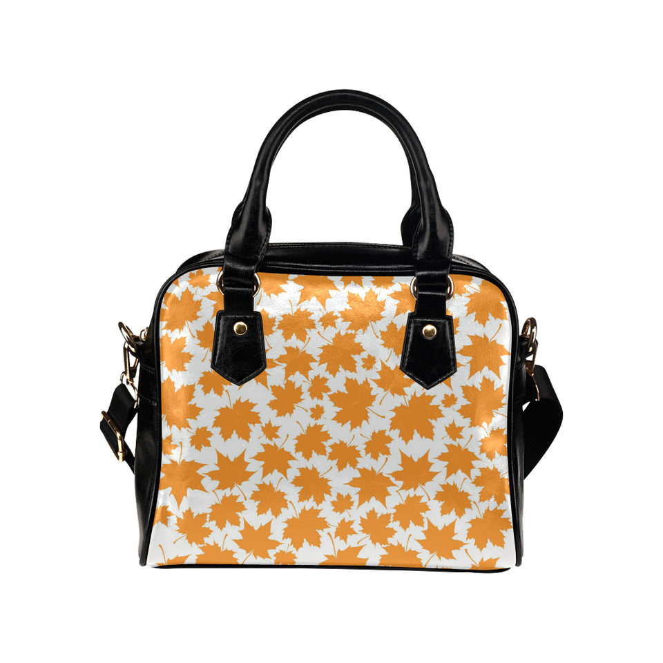 Orange Maple Leaf pattern Shoulder Handbag