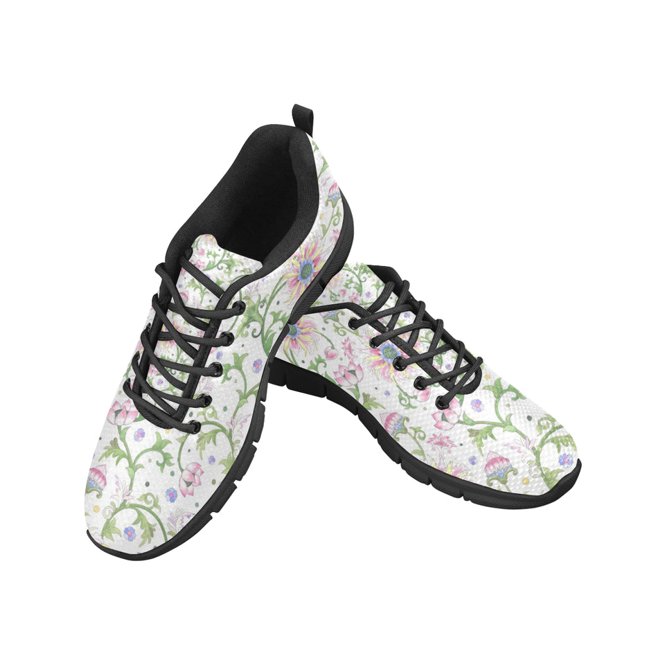 Beautiful pink lotus waterlily leaves pattern Women's Sneaker Shoes