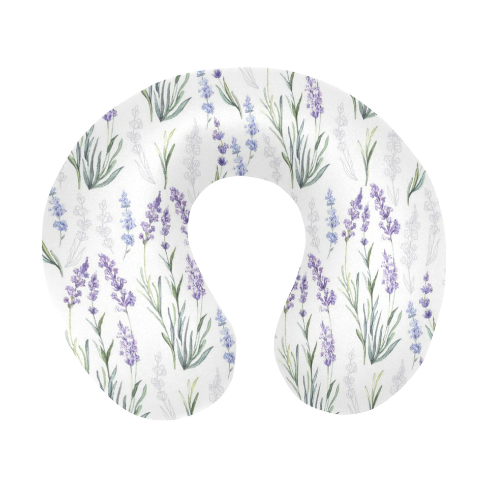 Hand painting Watercolor Lavender U-Shaped Travel Neck Pillow