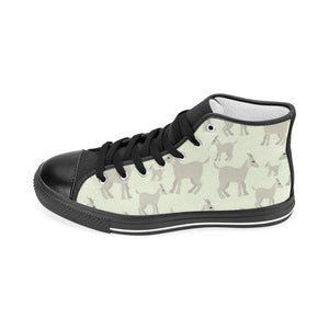 Little young goat pattern Women's High Top Canvas Shoes Black