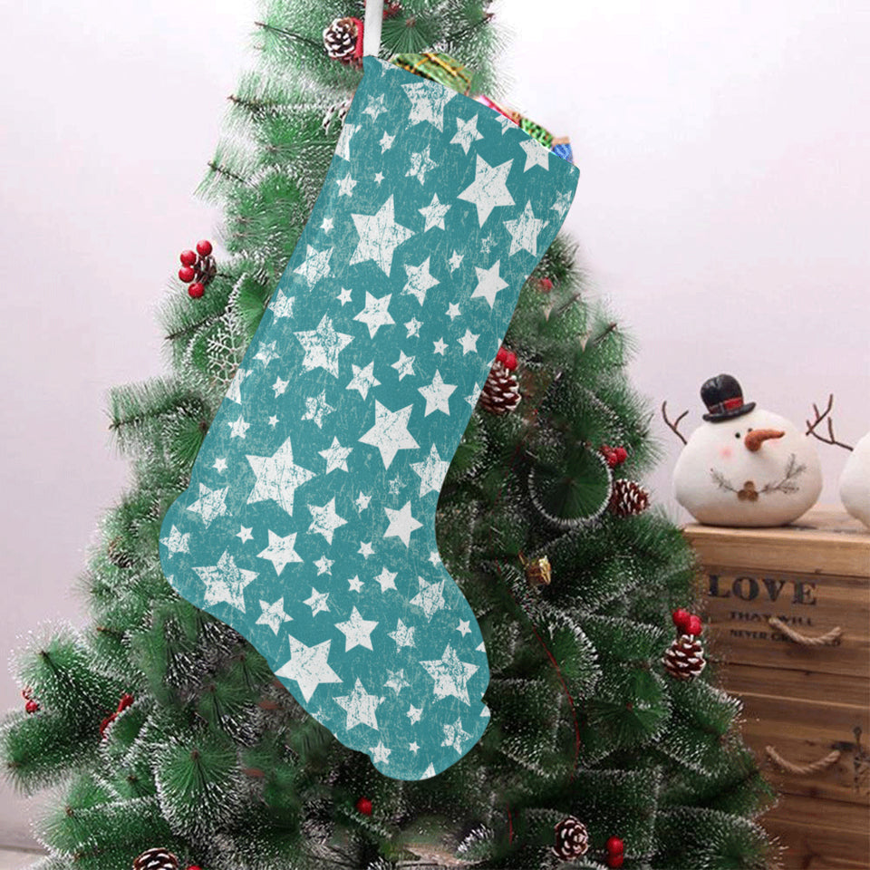 Vintage star pattern Christmas Stocking