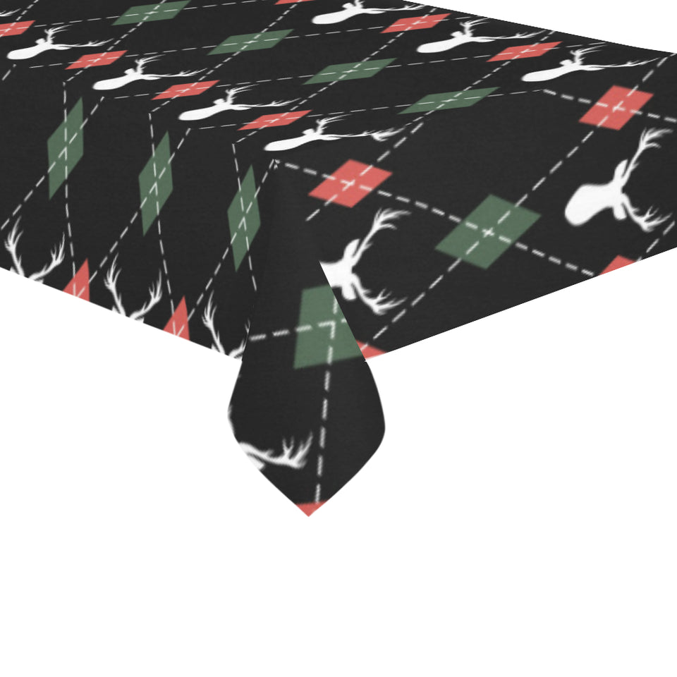Deer Christmas new year pattern argyle Tablecloth