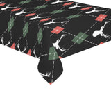 Deer Christmas new year pattern argyle Tablecloth
