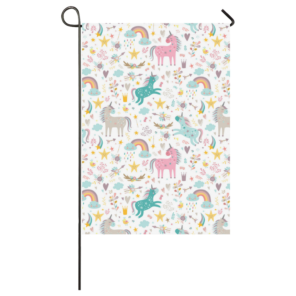 Colorful unicorn pattern House Flag Garden Flag