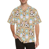 Cow bottle of milk pattern Men's All Over Print Hawaiian Shirt