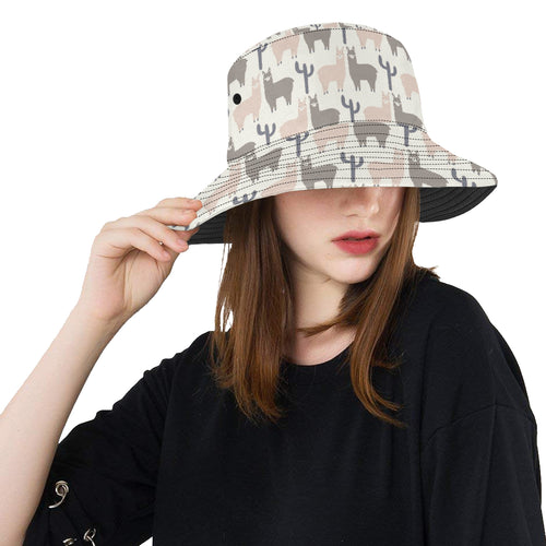 Llama Alpaca pattern Unisex Bucket Hat