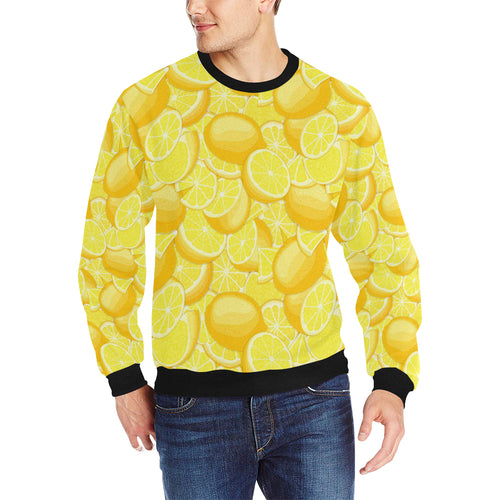 lemon pattern Men's Crew Neck Sweatshirt