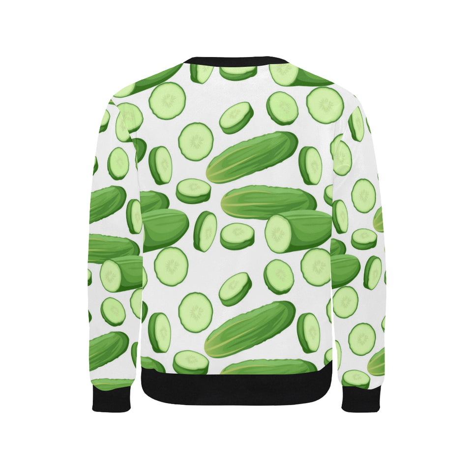 cucumber whole slices pattern Men's Crew Neck Sweatshirt