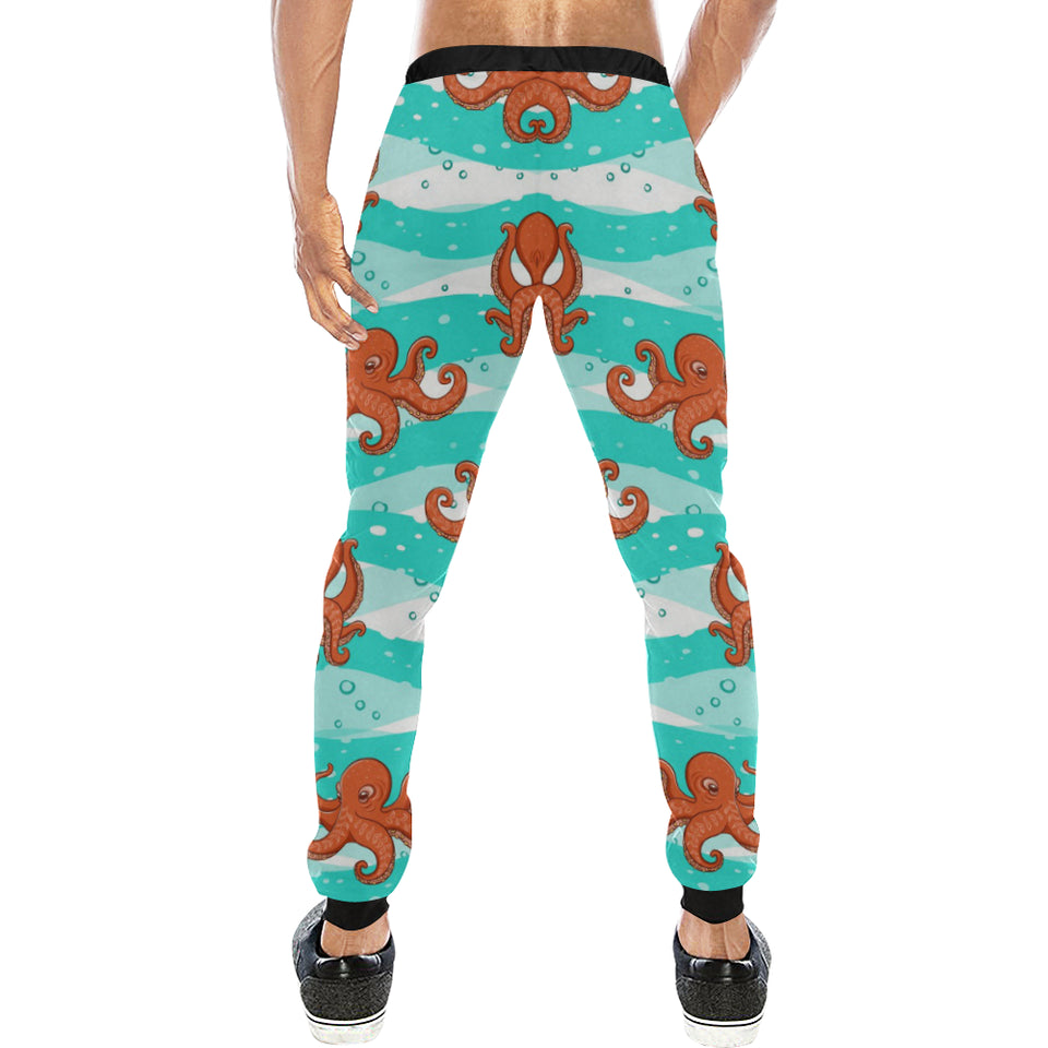Octopuses sea wave background Unisex Casual Sweatpants