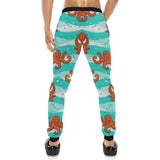 Octopuses sea wave background Unisex Casual Sweatpants