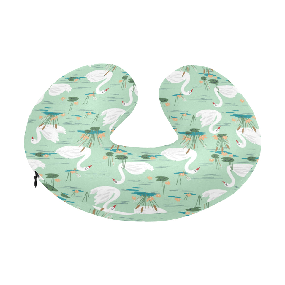 White swan lake pattern U-Shaped Travel Neck Pillow
