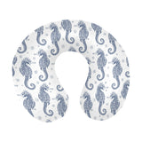 Seahorse pattern background U-Shaped Travel Neck Pillow